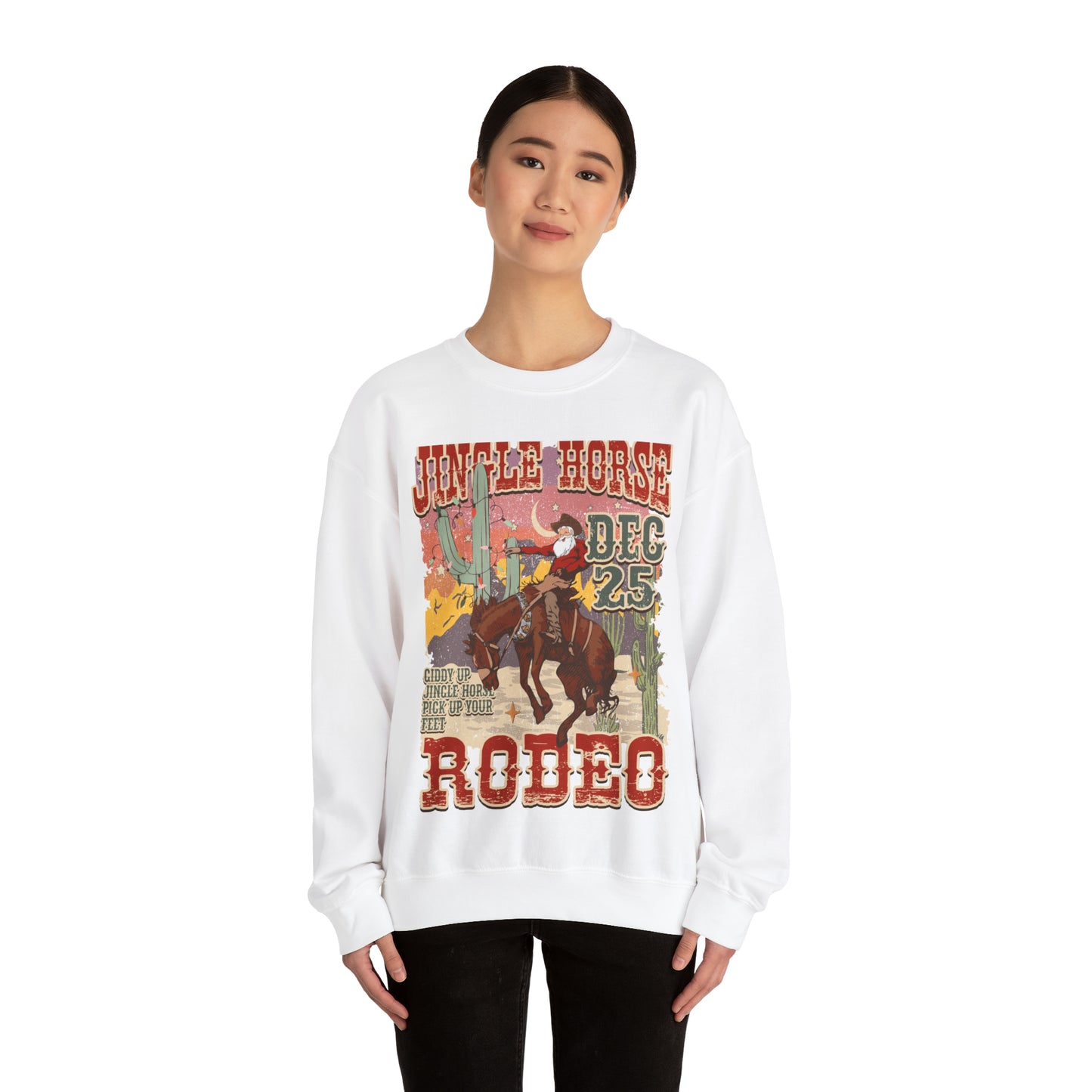 Jingle Horse Rodeo Unisex Heavy Blend™ Crewneck Sweatshirt