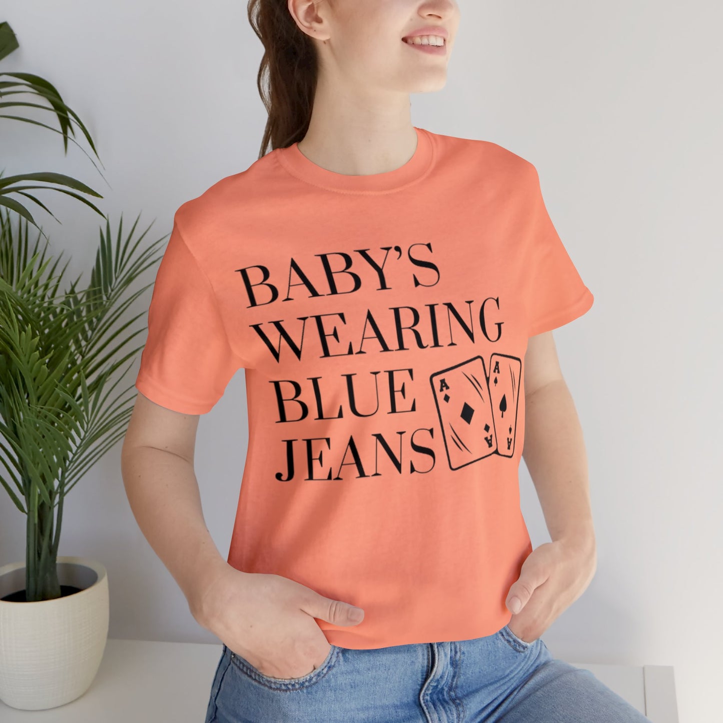 Baby's Wearing Blue Jeans Short Sleeve Tee